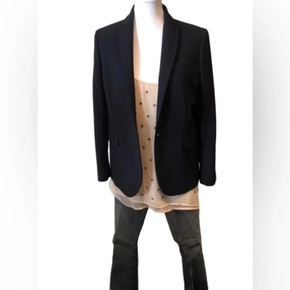 Joseph Savoy Black Wool Blazer Women Size M - Picture 3 of 17